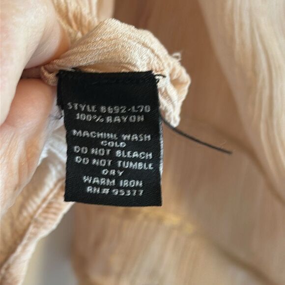 Sanctuary Women’s Beige Lace & Ribbon 3/4 Sleeves Flowy Blouse, Size L - Picture 6 of 7